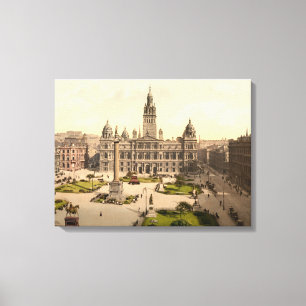 George Square, Glasgow, Escocia envuelto lienzo