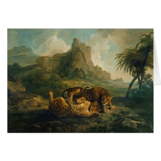 George Stubbs | Leopardos en juego, c.1763-8 (Anverso (Horizontal))