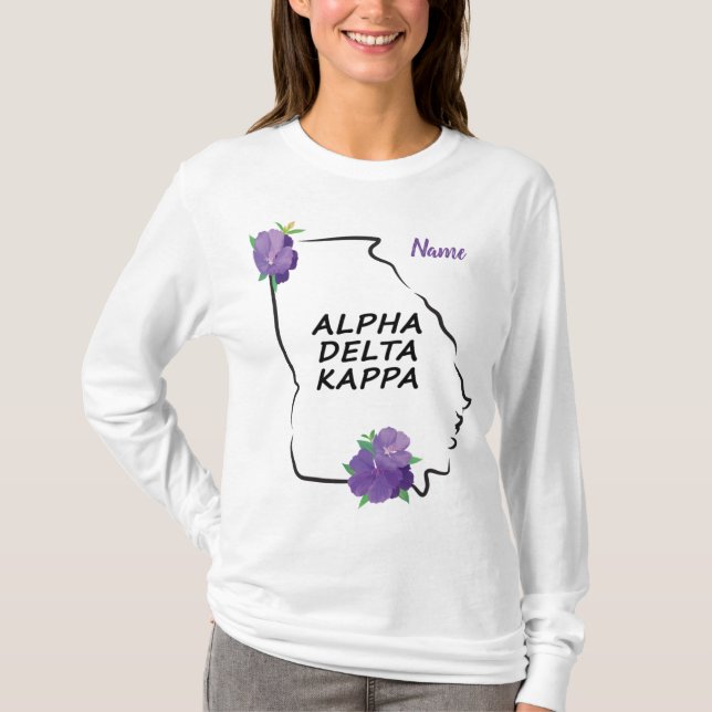 Georgia Alpha Delta Kappa camiseta casual con nomb (Anverso)