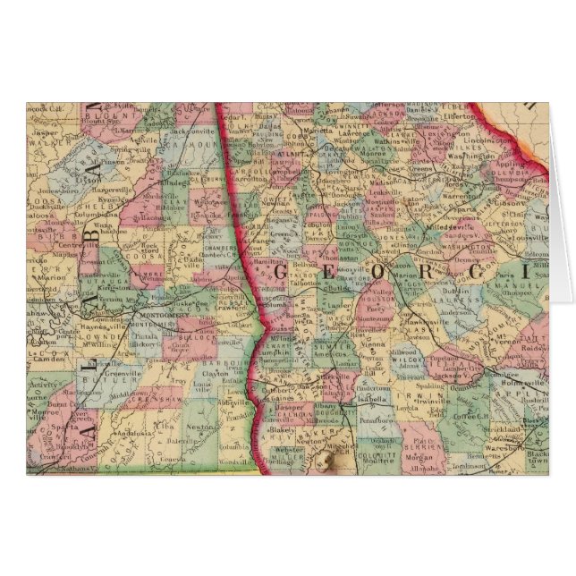 Georgia, Mapa de Alabama por Mitchell (Anverso (Horizontal))