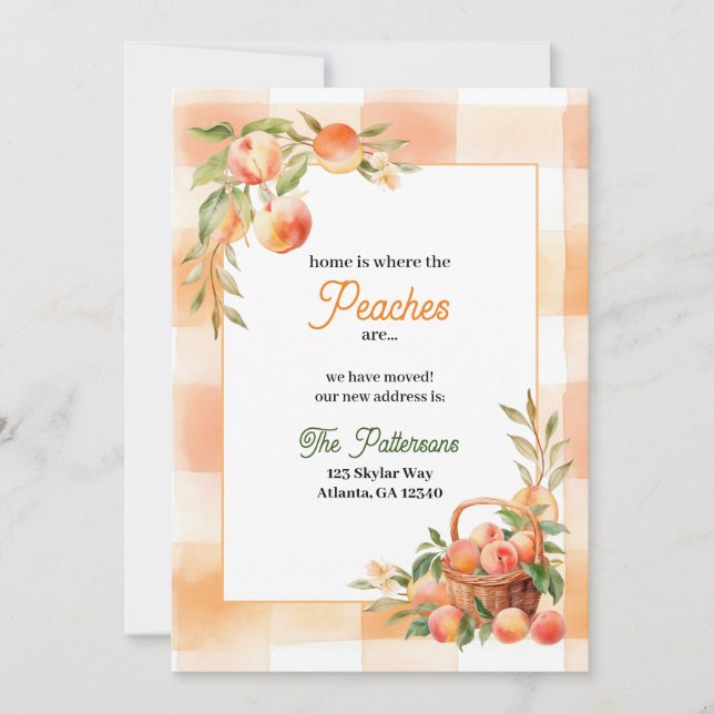 Georgia Peach Moving Invitación (Anverso)