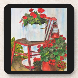 Geranios, Flores, Juego de Posavasos