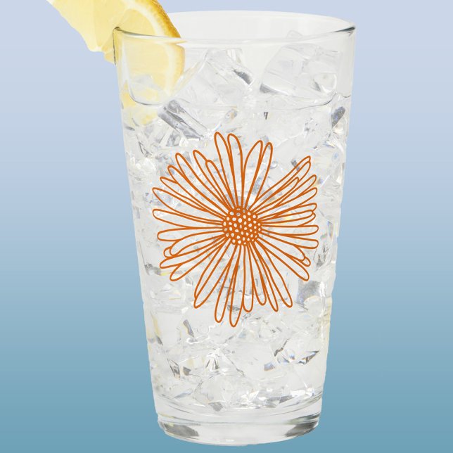 Gerbera Daisy Flower (Gerbera daisy drawing glass tumbler)