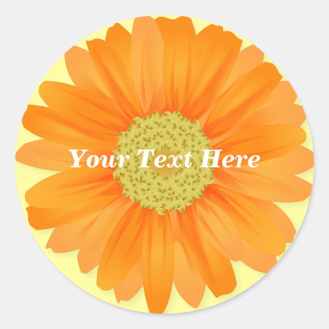 Gerbera Daisy Pegatina de Personalizable amarillo  (Anverso)