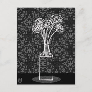 Gerbera en la tarjeta postal de Ilustracion Vase