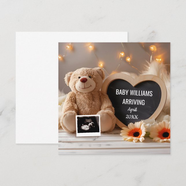 Gerberas Invitación del bebé en los medios sociale (Anverso / Reverso)