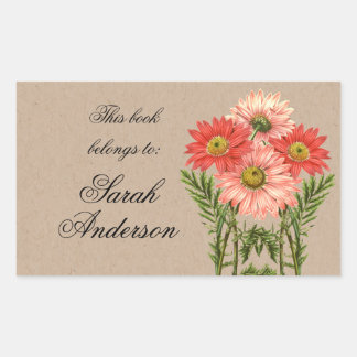 Gerberas Kraft Pegatinas de placas del libro que p
