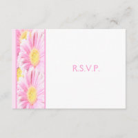 Gerberas rosadas en tarjeta de respuesta blanca II