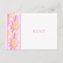 Gerberas rosas en la tarjeta de respuesta blanca I