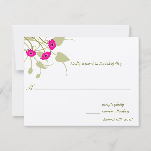 Gerbers de frambuesa en la boda de anime RSVP (Anverso)