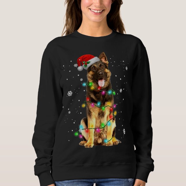 German Shepherd Dog Tree Christmas Sweater Xmas Do (Anverso)