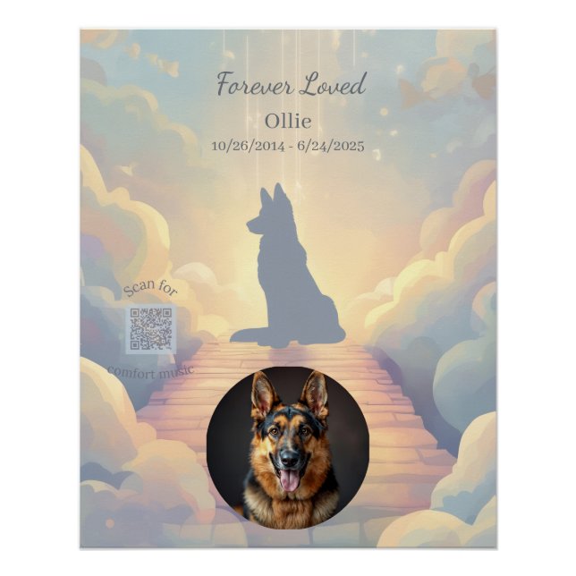 German Shepherd Rainbow Bridge Poster (Anverso)