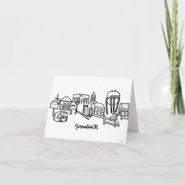 Germantown Skyline: Tarjetas de agradecimiento (Anverso)