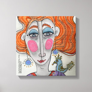 "Gertie", impresión en lienzo de retrato caprichos
