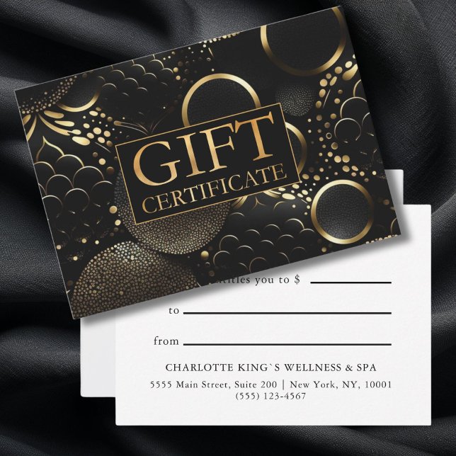 GESCHÄFTSKONTROLLBESCHEINIGUNG | Modern | Floral | (GIFT CERTIFICATE | modern, minimalist, black & gold.)