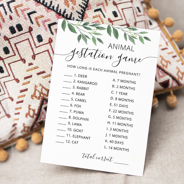 Gestación animal con tarjeta de Baby Shower de res (Subido por el creador)