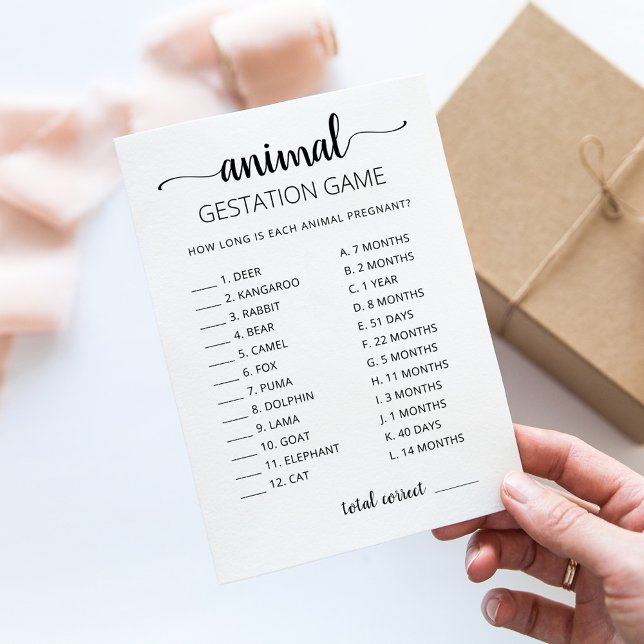 Gestación animal con tarjeta de Baby Shower de res (Subido por el creador)