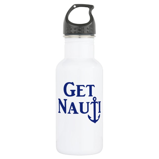 "GET NAUTI"- Botella de agua de acero inoxidable n (Anverso)
