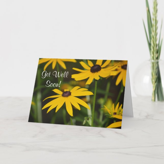Get Well Soon! Tarjeta de flores (Anverso)
