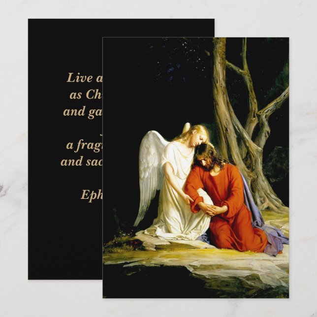 Gethsemane. Tarjeta religiosa Bella Artes Easter (Anverso / Reverso)