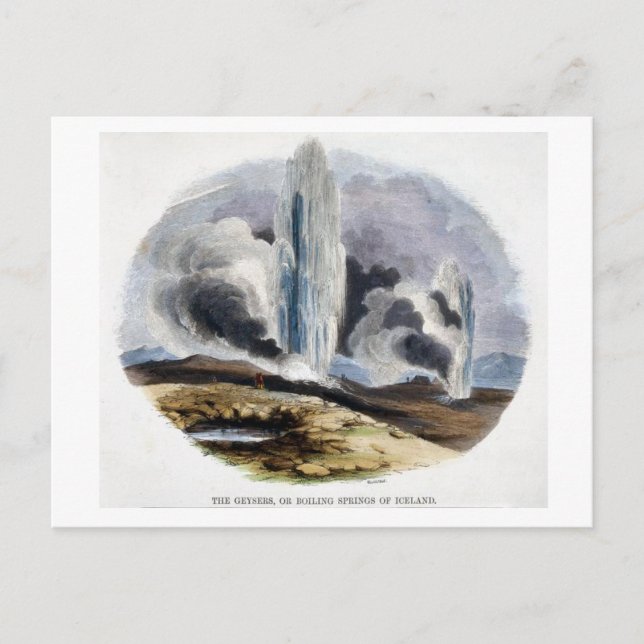 Geyser vintage de la postal islandesa (Anverso)