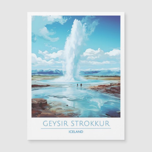 Geysir Strokkur Iceland Vintage Travel  (Anverso)