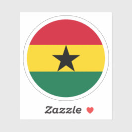 Ghana Flag Round Pegatina
