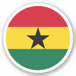 Ghana Flag Round Pegatina
