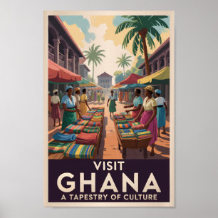Ghana Ilustracion de mercado Viaje de arte