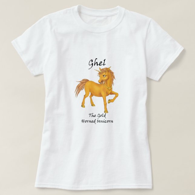 Ghel, La Camiseta Unicornio De Cuello De Oro (Diseño del anverso)