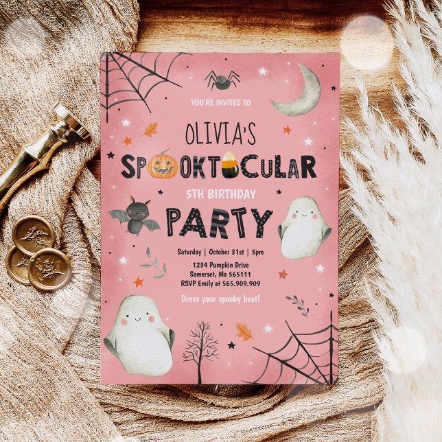 Ghost Halloween Cumpleaños Invitación a Fiesta Spo (Subido por el creador)