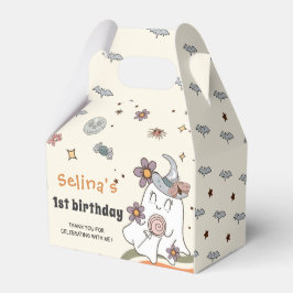 Ghost Halloween Retro Groovy Caja de Favor de Cump