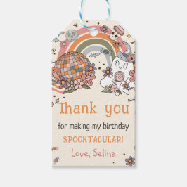 Ghost Halloween Retro Groovy Gracias Etiquetas de