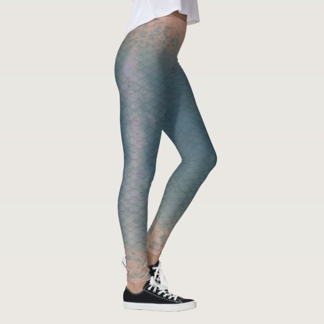 Ghost Jelly Mermaid escala cintura mezclada Leggin (Derecha)