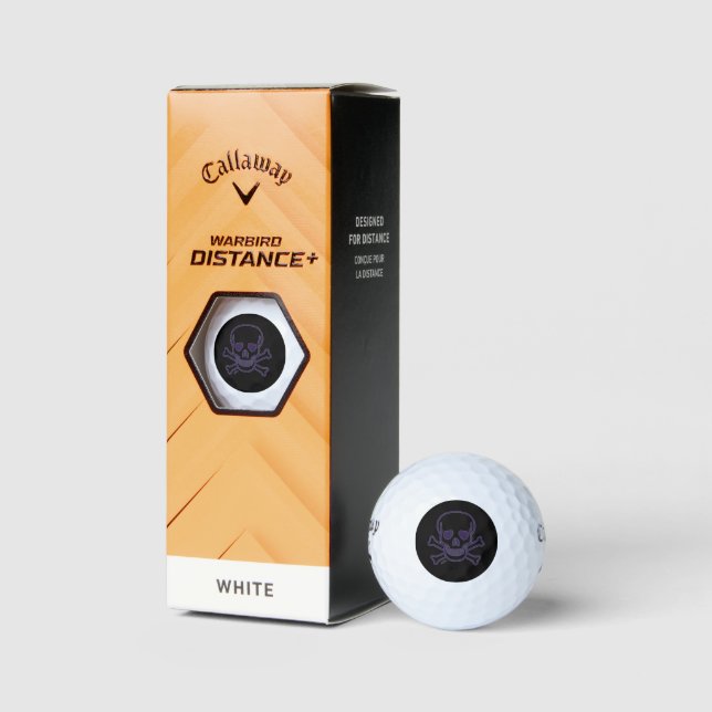 Ghost Skull Warbird a distancia bolas de golf 3pk (Embalaje)