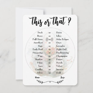 Ghostly This or That Bridal Shower Game
