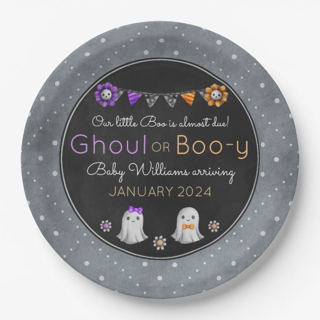 Ghoul o Boo-y Halloween género revelar platos (Anverso)
