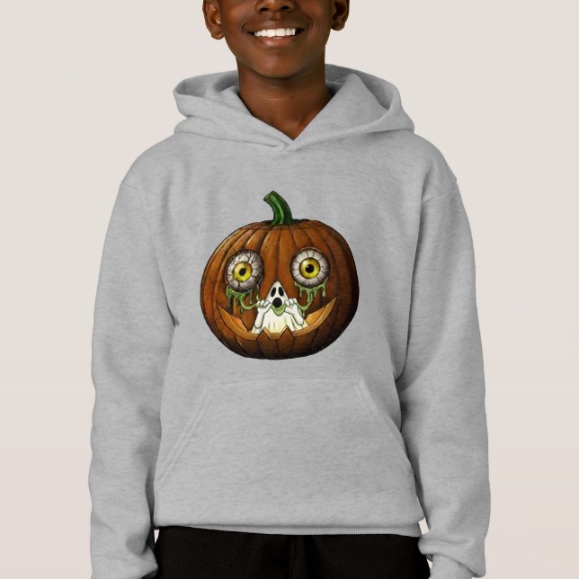 Ghoulish Ghost Dripping Eyeballs Jack-O-Lantern (Anverso)