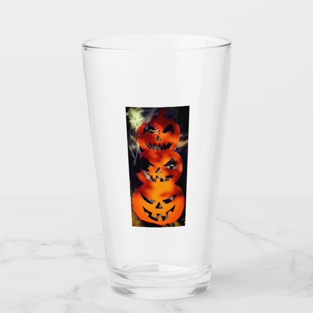 Ghoulish Jack-O-Lantern Stack Glass Cup (Anverso)
