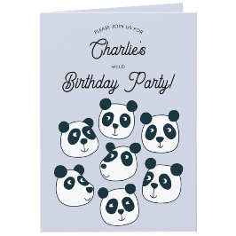 Giant Panda Bear Birthday Party Invitación