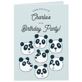 Giant Panda Bear Birthday Party Invitación