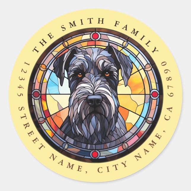 Giant Schnauzer Round Pegatinas (Anverso)