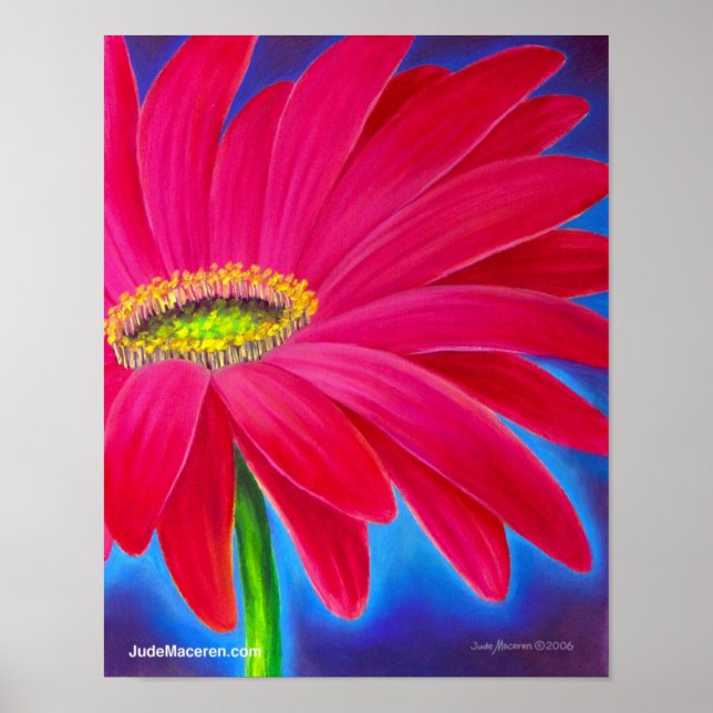 Giclee de arte de flores rosadas de margarita - Po (Frente)