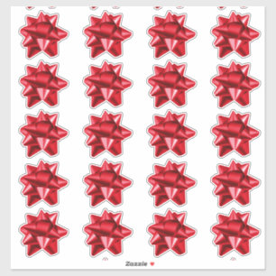Gift Bow PEGATINAS 20 por hoja Rojo