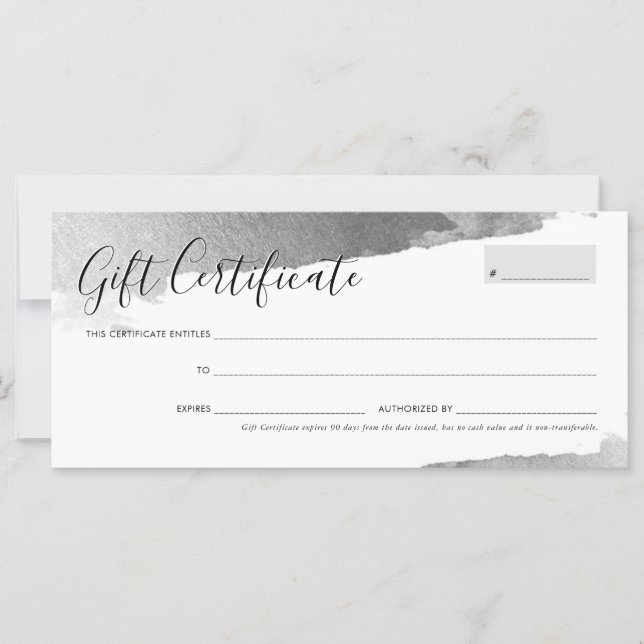 GIFT CERTIFICATE bonito moda elegante plata dorada (Anverso)