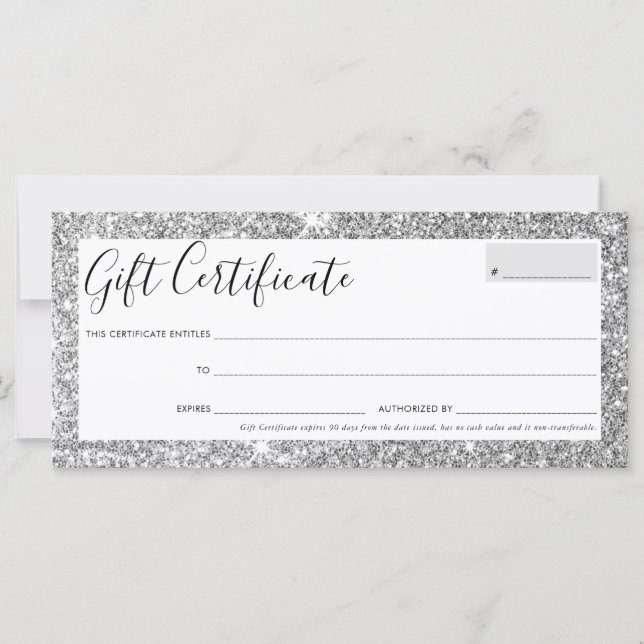 GIFT CERTIFICATE elegante moda glam purpurina de p (Anverso)