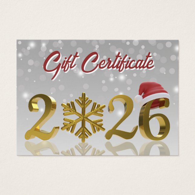 Gift Certificate Gold Big 2026 New Year Gift Card (Frente)