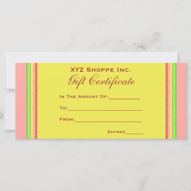 Gift Certificate rainbow strips (Anverso)