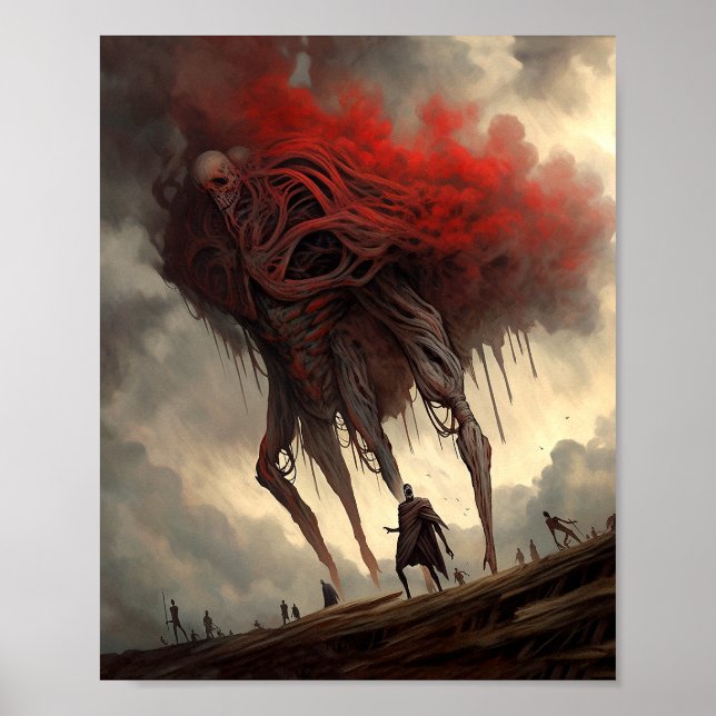 Gigante Alien Walking Ciencia Ficción Arte de Horr (Frente)