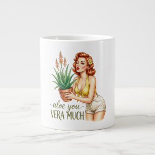 Gigante Aloe You Vera Much Taza de café con juego de pal